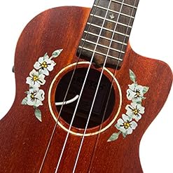 Inlaystickers UKR-281HIB Sticker Inlay pour ukulélé Motif rosette et fleurs d’hibiscus - Les Beatles, Paul McCartney, John Lennon, RIngo Starr, George Harrison Inlaystickers UKR-281HIB Sticker Inlay pour ukulélé Motif rosette et fleurs d'hibiscus – Image 2