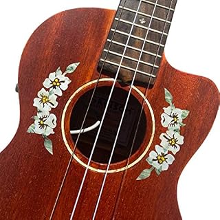 Inlaystickers UKR-281HIB Sticker Inlay pour ukulélé Motif rosette et fleurs d’hibiscus - Les Beatles, Paul McCartney, John Lennon, RIngo Starr, George Harrison Inlaystickers UKR-281HIB Sticker Inlay pour ukulélé Motif rosette et fleurs d'hibiscus – Image 2