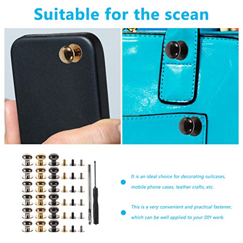 EXCEART Rebite Tubular de Metal Studs Com Ajuste Ferramentas para Artesanato De Couro DIY Sapatos Ro