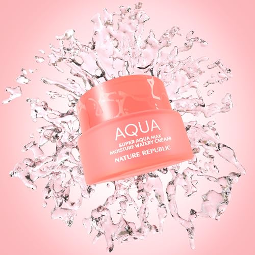 Nature Republic Super Aqua Max Moisture Watery Cream | Lightweight Hydrating Face Moisturizer with Deep Sea Water, Korean Skincare, 2.7 fl oz. (80ml)