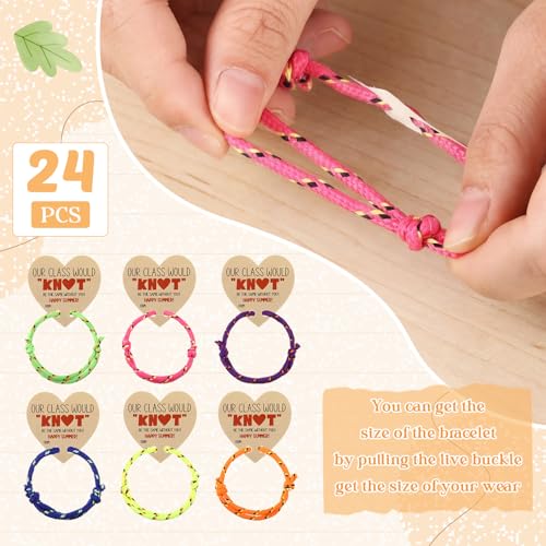 Sureio 36 Pcs End of Year Student Gifts for Student from Teachers Graduation Friendship Braided Bracelets with Cards Classroom Exchange Gifts (Brown) by Sureio - Image 3