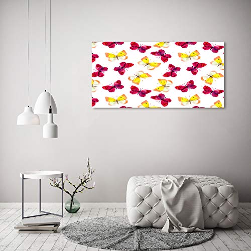 Déco murale acrylique haut de gamme effet verre papillons rouge - 4