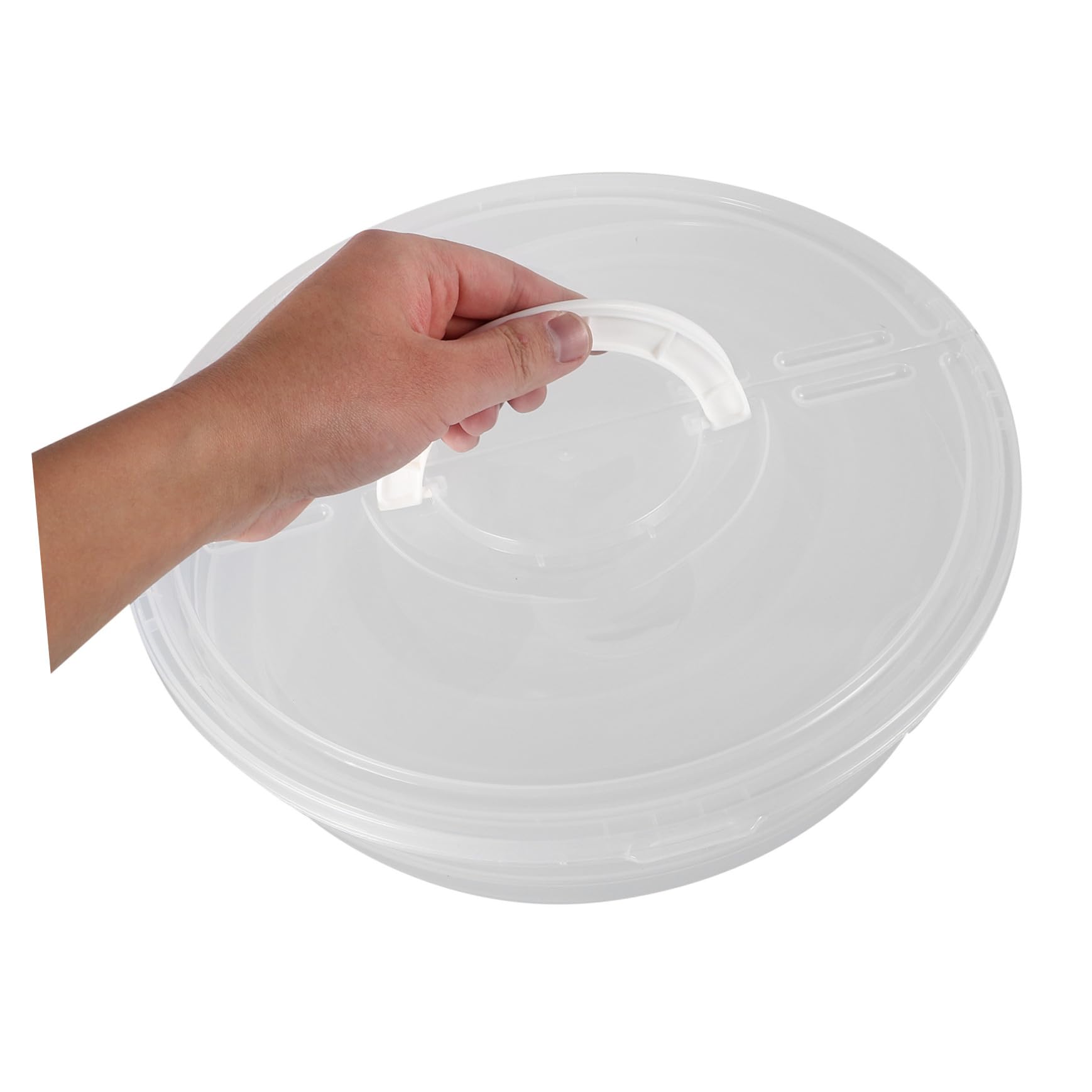 Cabilock 2 piezas Contenedores para Alimentos con Tapa y Asas de Unidades Recipientes Transparentes para Tartas Pizzas Tortillas y Repostería Almacenamiento Seguro y Portátil