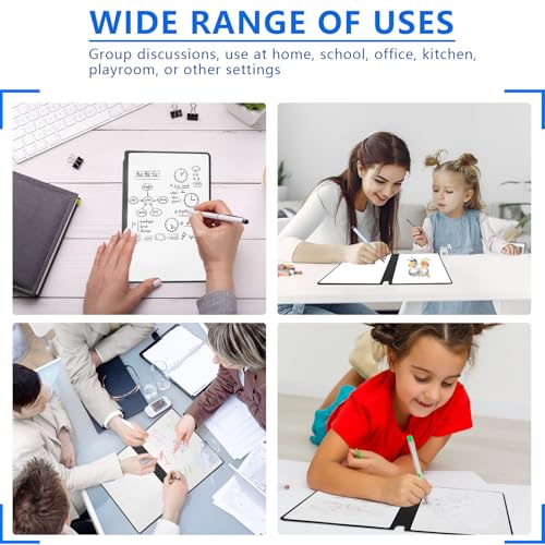 TYBYBB Whiteboard Klein 24 x 16,5 cm Schreibtafel Abwischbar Whiteboard Notizbuch A5 mit 3 Stifte 1 doppelseitige white board Schwamm und 1 white board klein Tuch für Notizen, Listen, Memos