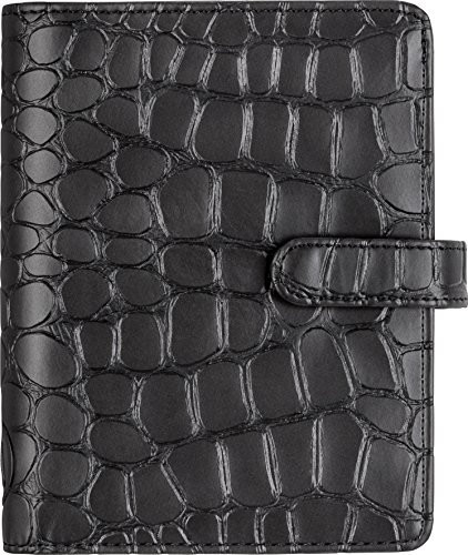 Preisvergleich Produktbild rido / idé 706705190 Zeitplansysteme / Ringbuchkalender / Timer Timing 3, 76 x 127 mm, Kunstleder-Ringbuch mit Kroko-Prägung schwarz mit Lasche, 6-Ring-Kipphebelmechanik, ohne Kalendarium