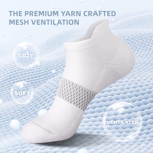 Image of FITRELL 5-6 Pairs Ankle Running Socks for Women Athletic Cushioned Low Cut Tab Sports Socks