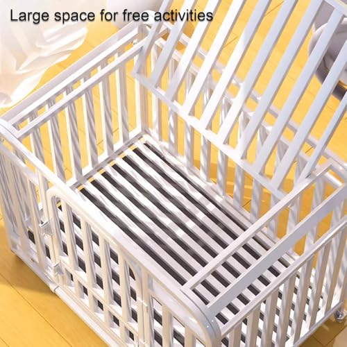 Cage robuste pour chien en cuir blanc résistant haut de gamme