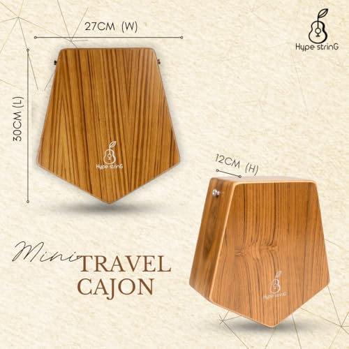Image of Hype String Mini Travel (Double-Sided) Cajon || Made of Solid Teak Wood With Cover Bag and Strap