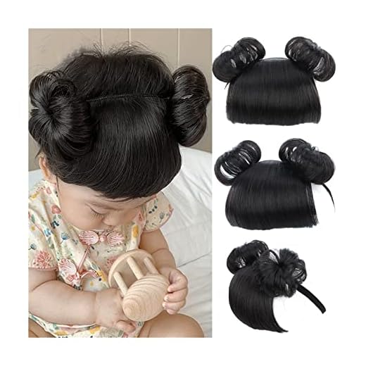 Mulheres Bun Scrunchies Tiara coque com franja, acessórios para perucas infantis, apliques de cabelo para coque infantil com faixa, chignon de cabelo sintético com franja, orelha de gato infantil fash