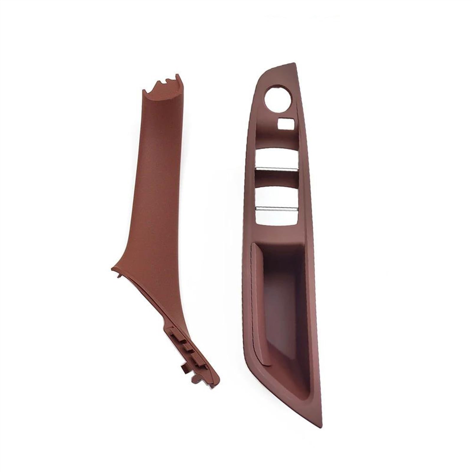 HLWXMDZ Car Interior Door Window Switch Cover Inner Door Handle Panel for F10 F11 F18 520 523 525 RHD 2010-2017 (RHD Redbrown 2pcs)