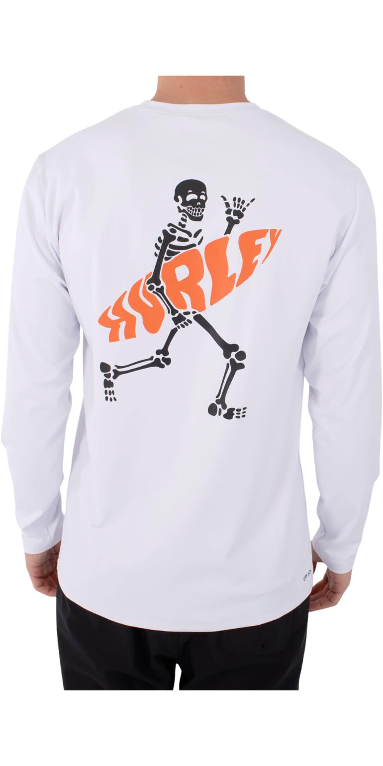 Hurley Men's Long-Sleeved Surf Lycra - Flamengue T-Shirt Uomo
