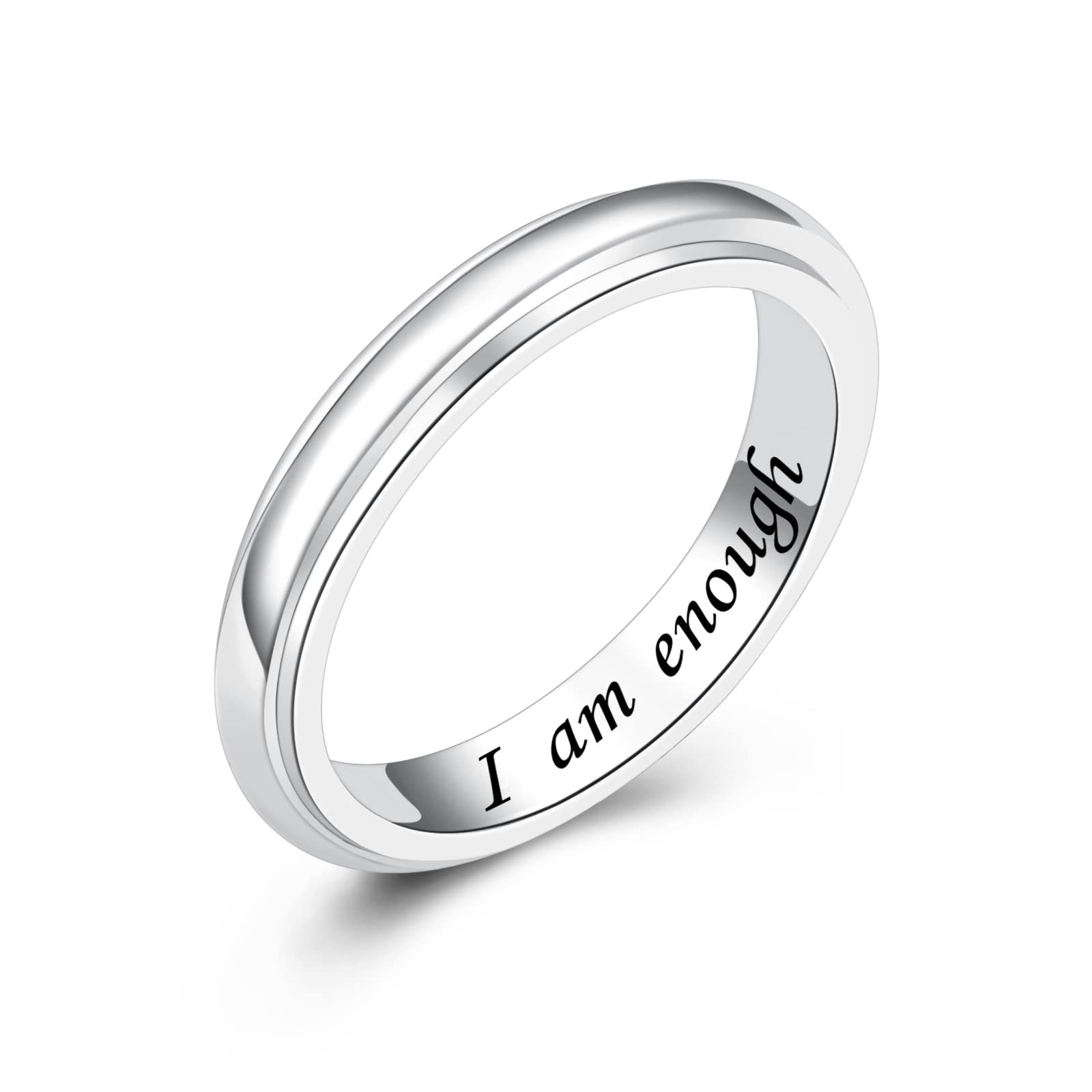 Fidget Ring Sterling Silver I Am Enough Ring Sterling Silver