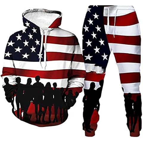 Conjunto de chándal con Estampado de la Bandera Americana para Hombre Cover