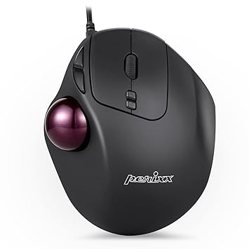 Perixx 11567 PERIMICE-517 Wired Ergonomic Trackball Mouse, 7 Button Design, DPI 400/1000