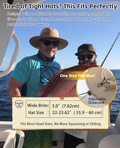 Image of Home Prefer UPF 50+ Men's Sun Hat Wide Brim Bucket Hat UV Protection Hat for Mens Womens Beach Safari Gardening Golf Fishing