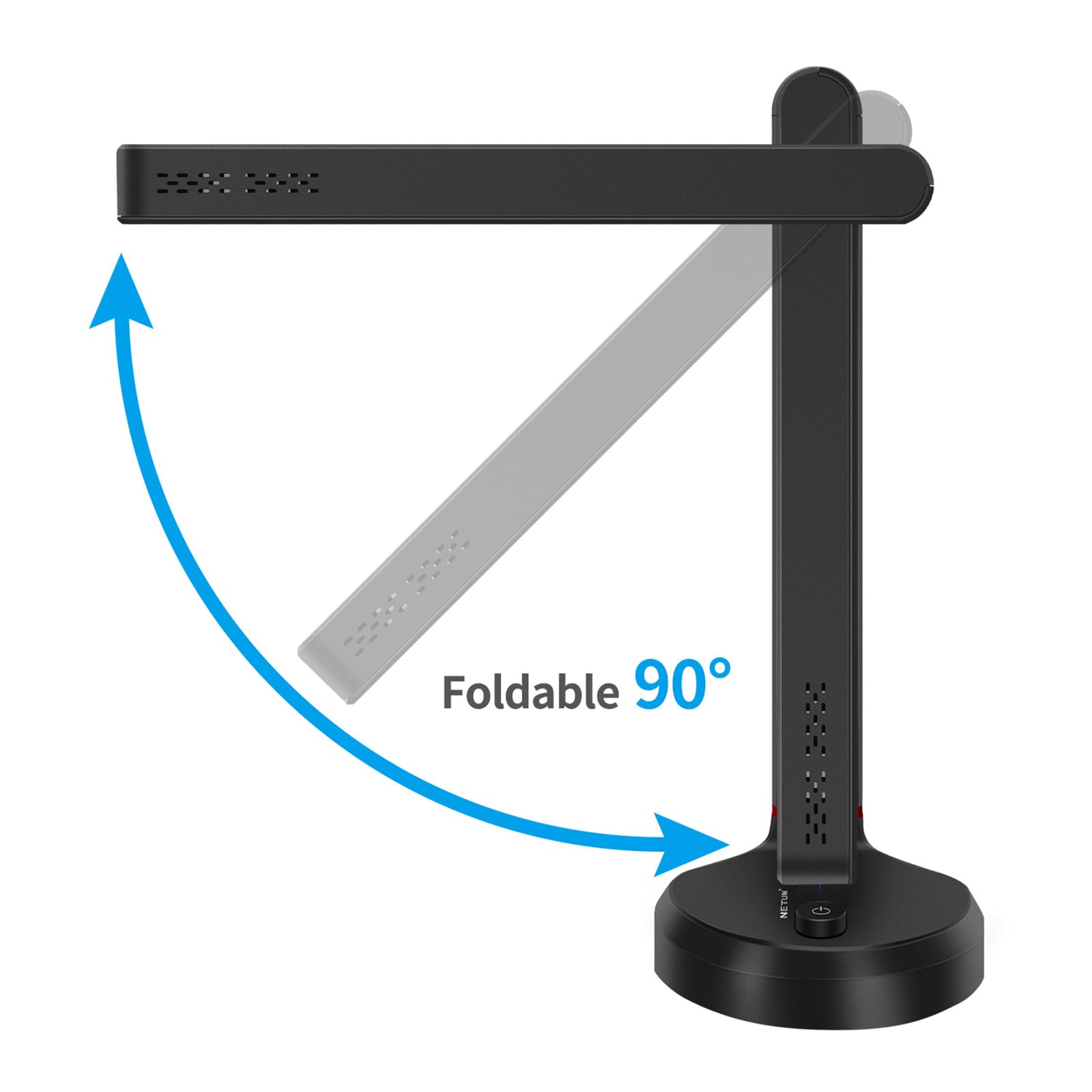 Fotocamera per Documenti, Scanner per Documenti Portatile con Funzione OCR | Design pieghevole a 90° e luce di riempimento a tre velocità, ritaglio/raddrizzamento automatico per uffici aule