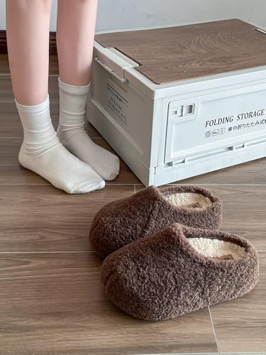 ZQW Fuzzy Fluffy Winter Clog for Women Cute Cloud Slippers Slides with Hidden Lift - Cozy Lightweight Closed-Toe Sandals2