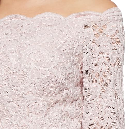 Alex Evenings Women's Long Stretch Lace Off The Shoulder Mock Mother of The Bride Dress (Petite and Regular Sizes)4