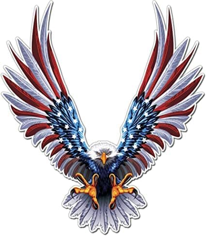 AK American Bald Eagle with Flag Patterned Wing Vinyl Decal car | Van | Trucks | Motorcycle | Bumper | Window Any Smooth Surface Size: 5″ AK American Bald Eagle with Flag Patterned Wing Vinyl Decal car | Van | Trucks | Motorcycle | Bumper | Window Any Smooth Surface Size: 5″