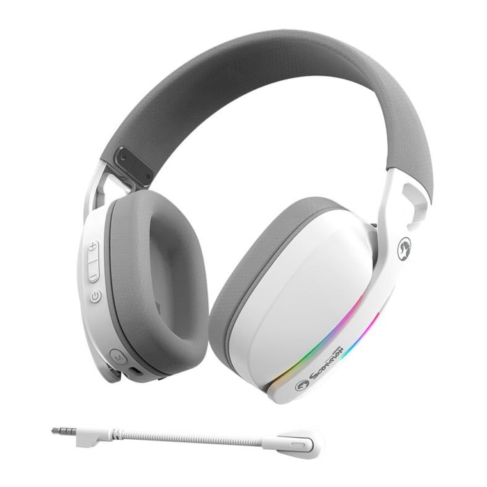 Cuffie da gioco | MARVO | Pulz 70W HG9086W | Wireless, RGB, driver da 40 mm, connettività Tri-Mode | Bianco | HG9086W-WH