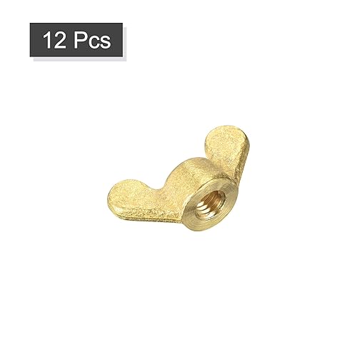 Miniatura 3 de uxcell Tuercas de ala de latón, tuerca de mariposa M6, apriete a mano sujetadores para muebles, maquinaria, equipo electrónico, 12 unidades