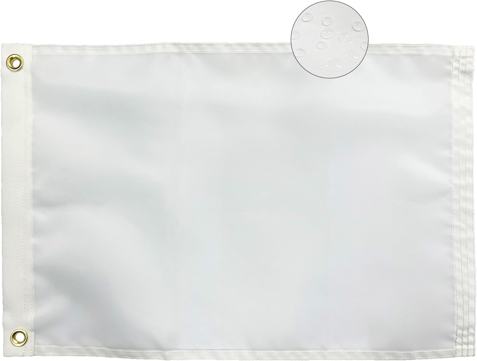 FRF FLAG White Flags 12x18 Inches, 210D Nylon Blank Flags, Outdoor DIY Flag, Bright Colors, with Brass Grommets