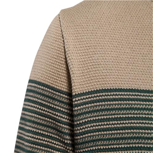 Men's Slim Fit Lightweight Warm Cotton Sweater Crewneck Long Sleeve Striped Knit Pullover Business Casual Warm Tops3