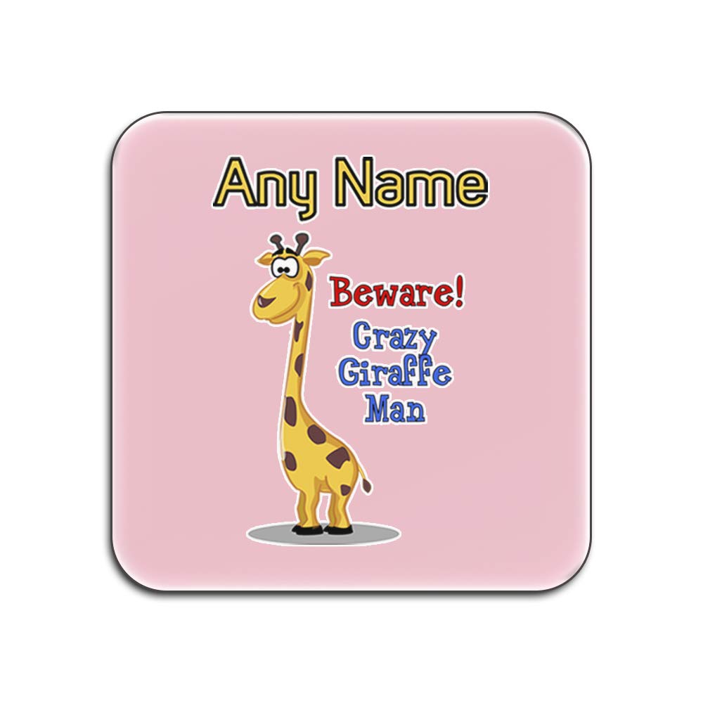 Sous-Verres Crazy Girafe Man Carré Rose Déco Table