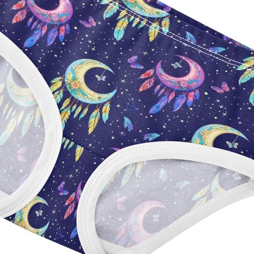 Toddlers Underwear Floral 2t Cotton Panties Little Girl Print Briefs Kids Undies Moons Feathers Butterflies Dark4
