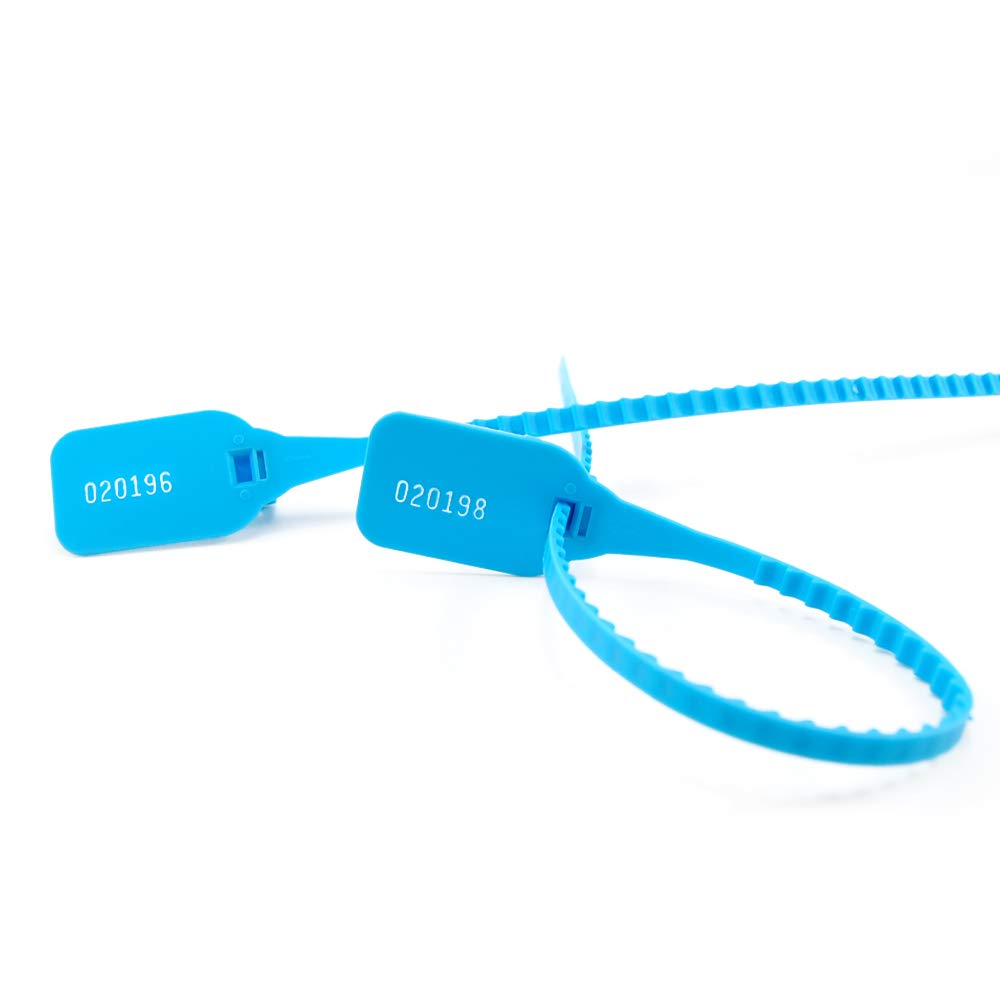 Fascette for cavi, 1000 fascette di sicurezza Etichetta di sicurezza Fascette numerate Sigilli anti-manomissione sicuri Lucchetto in plastica autobloccante (Azzurro)