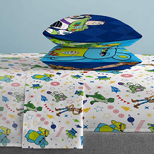 Image of Jay Franco Kids Sheet Set with Fitted, Flat Sheets & Pillow Cover - Ultra-Soft Bedding with Pillowcase for Room Decor, White - Toy Story, 4 Piece Full