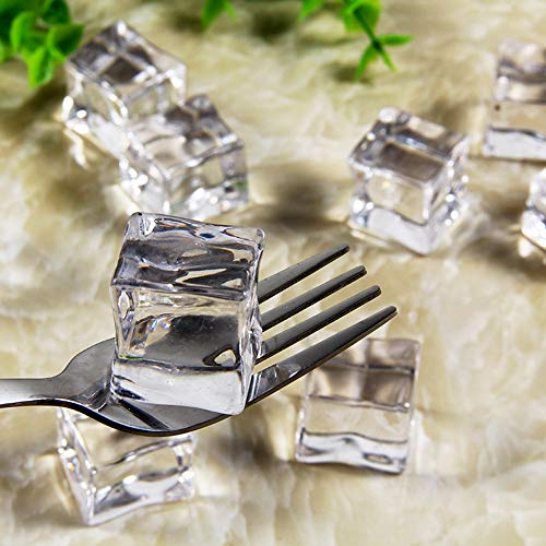 Cubos de hielo falsos acrílicos transparentes 20mm 50 piezas miniatura 5
