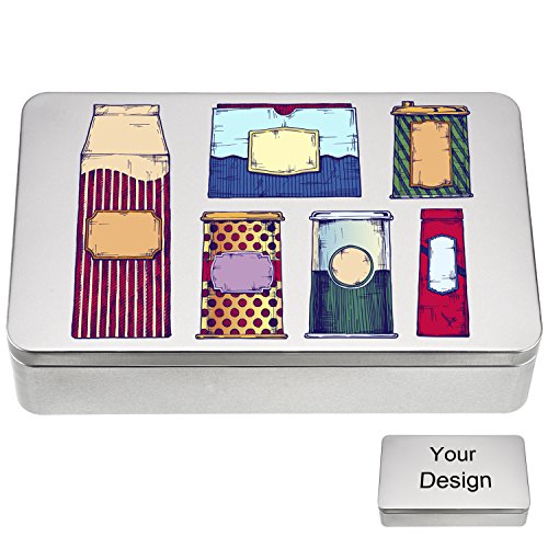 Image of Hotop 1 Pack 8.5 by 5.3 by 1.9 Inch Silver Rectangular Empty Tin Box Containers, Gift, Jewelery and Storage Tin Kit, Home Organizer