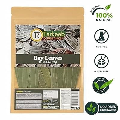 Tarkeeb Bay Leaves - (0.75 oz) | Hand Picked Extra Large Size | All Natural | Gluten Free | NON-GMO | Vegan | Indian Bay Leaves Whole great for cooking soups, stews and vegetables | Indian Origin |