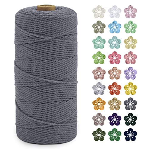 LEREATI Macrame Cord 2mm x 200m, Thick Macrame Rope Natural Cotton Rope Craft String