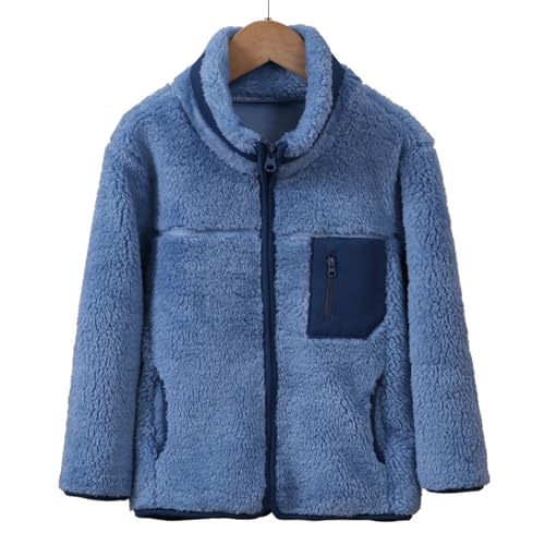 Girls Boys Fluffy Sherpa Fleece Jacket Teens Kids Fuzzy Fur Thicken Zipper Windproof Outerwear casual Winter Warm Coat2