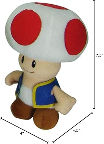 Miniatura 2 de Little Buddy Super Mario All Star Collection 1417 - Peluche de peluche de sapo multicolor 75 pulgadas