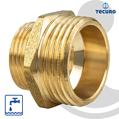 Messing Doppelnippel Reduziert 1" x 3/4", Gold, 3/4 x 1 Zoll - Image 3