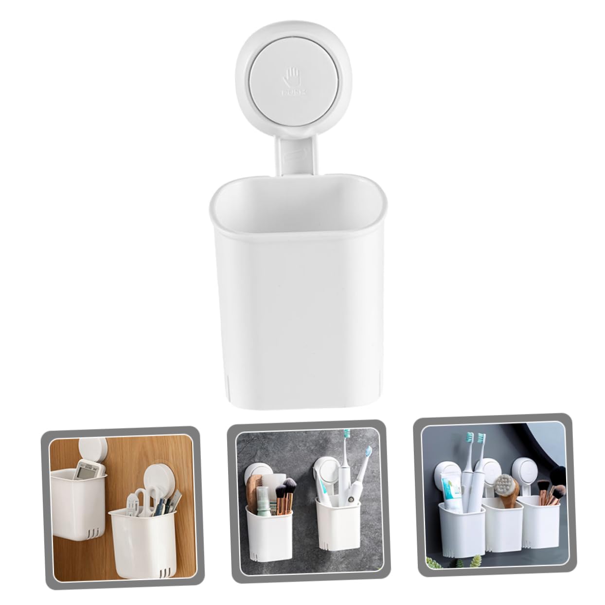 ULTECHNOVO 3piezas Soporte De Pared para Cepillos De Dientes y Afeitar Organizador y Cocina Ventosa Sin Taladros para Superficies Porosas Almacenamiento De Accesorios De Personal
