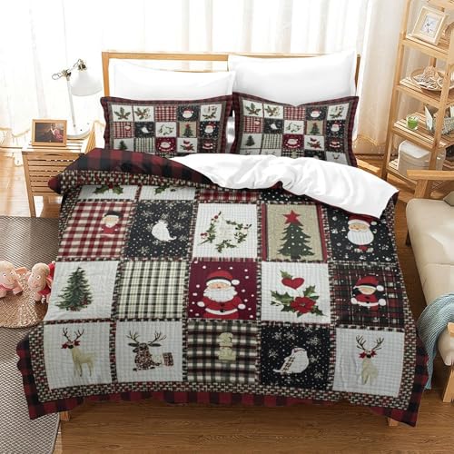 Housse de Couette Noël 135x200 Parure de Lit Microfibre Single