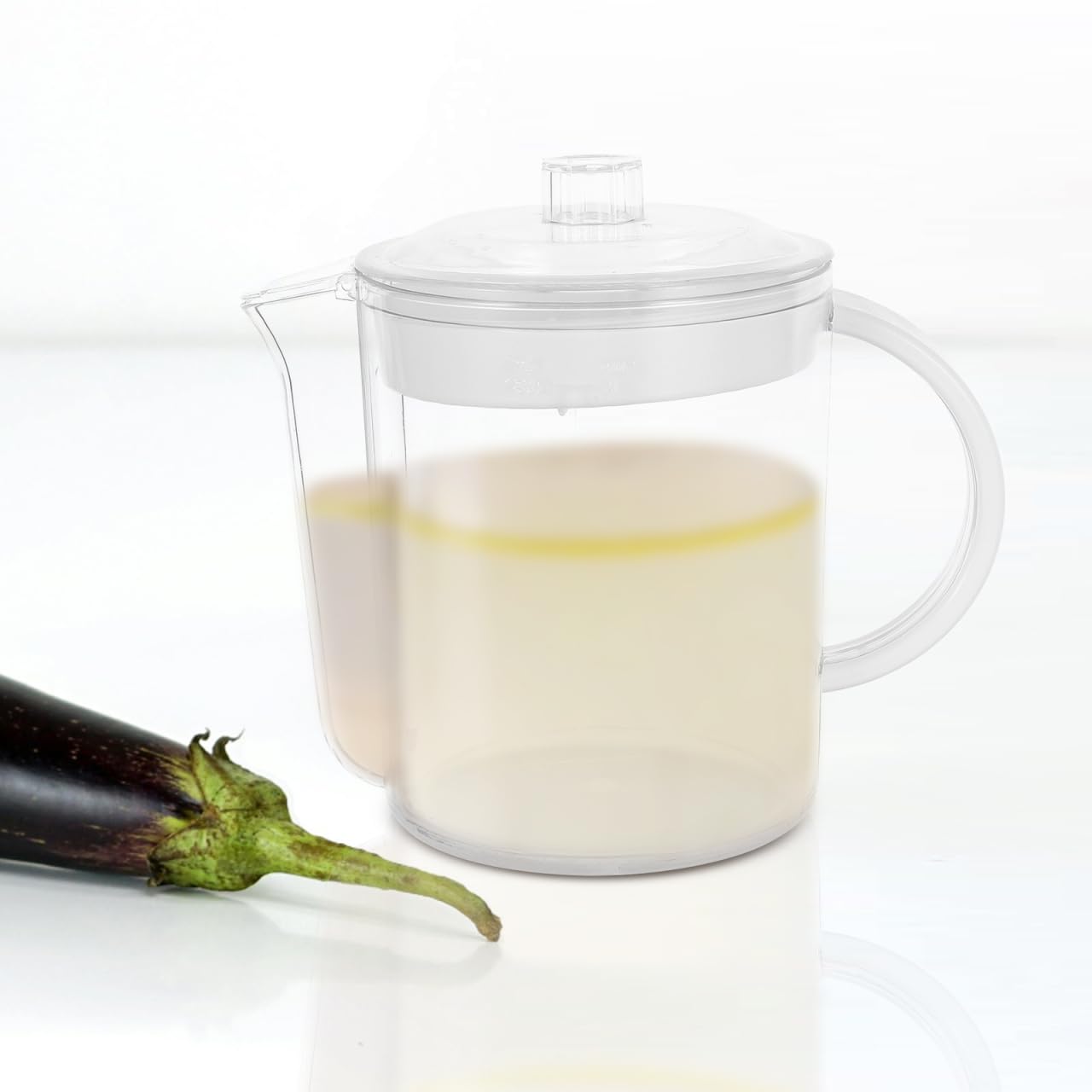 Luxshiny Séparateur de graisse avec filtre 1500 ml - Séparateur de sauce en verre - Peut contenir de l'huile de cuisson - Bol de séparation d'huile - Pot à soupe divisé pour cuisine et restaurant