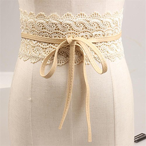 Women's 2 Packs Lace Waist Belt Bow Tie Wrap Around Soft Leather Boho Corset Fashion Elegant for Dresses4