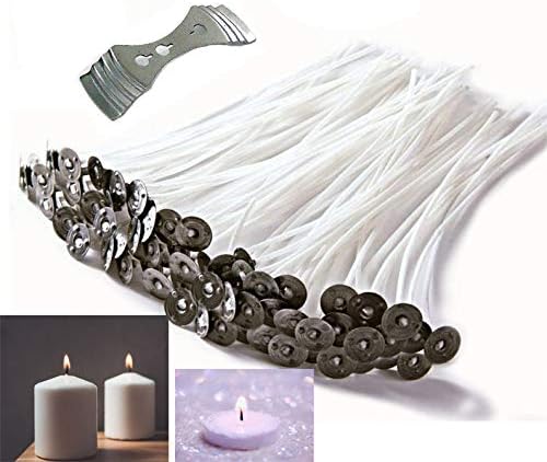 JDF STYLE Candle Wicks Low Smoke and Natural 6" Pre-Waxed & 100% Natural Cotton Core for Candle MakingCandle DIY 120 Pieces