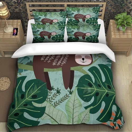 Housse de couette paresseux 3D ultra douce anti-plis lit single