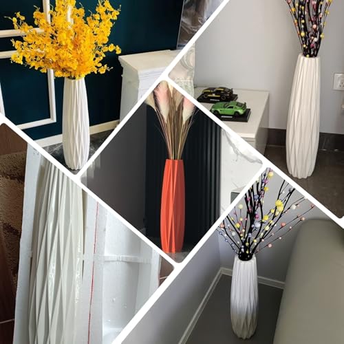 Vase de sol en céramique pour composition fleurs séchées orange - 6