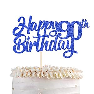 1 Stück Happy 90th Birthday Cake Topper Glitter 90 Geburtstag Tortendeko Prost auf 90 Jahre alt neunzig fabelhafte…