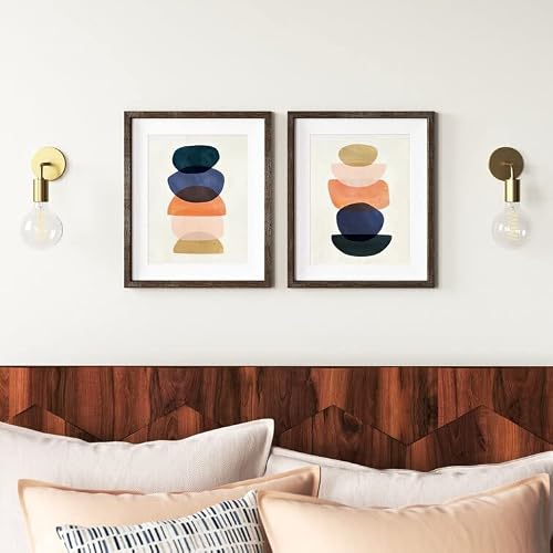 Grdenia Art Boho Wall Art Prints Mid-Century Modern Artwork Abstract Geometry Canvas Prints Colorful Balance Stone Pictures Minimalist Poster For Bedroom Bathroom Home Office Room Decor 8X10 Unframed #TOP2