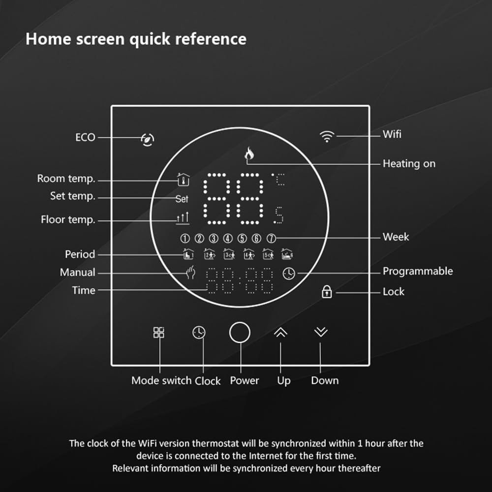 Termostato Termostato WiFi inteligente Control de voz 3A Pantalla LED programable digital Controlador de temperatura de calefacción por suelo radiante Termostato de pared inteligente digital par