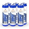 Aquaboon 5 Micron 10 x 2.5 Premium Granular Activated Carbon Water Filter Cartridge Replacement - GAC Filter Compatible with AP117, GAC-10, 6 Pack