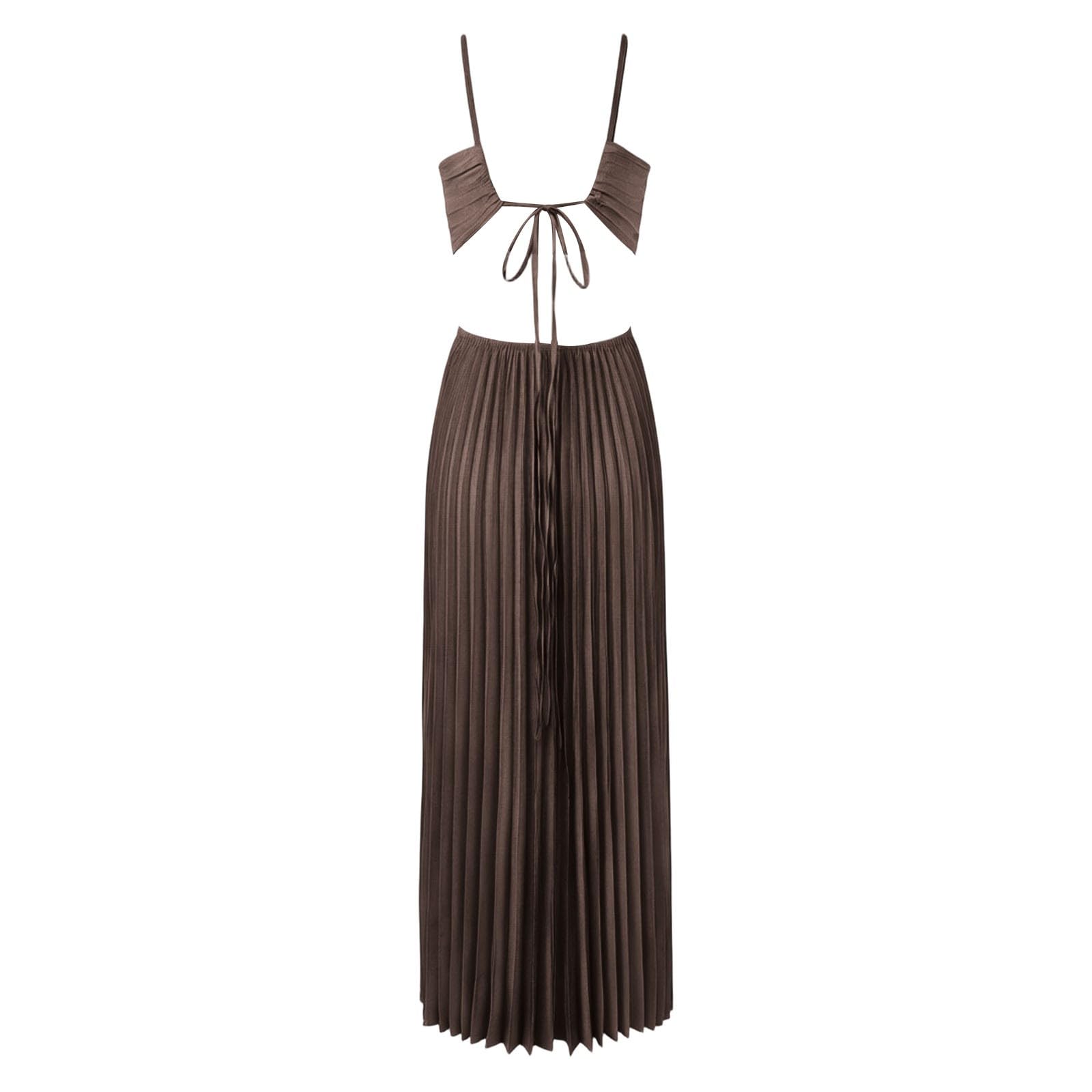Vestito Da Damigella Donna Elegante Tracolla Regolabile Senza Schienale Con Spacco Chiffon Abito Da Damigella Modello Lungo Impero Adatto Per Cerimonie Nozze Feste Formali E Eventi Sociali Eleganti